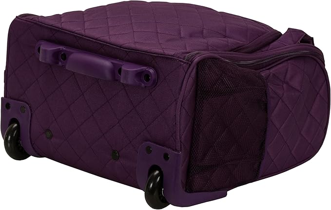 Rockland Melrose Upright Wheeled Underseater Carry-On Luggage, Purple, 15-Inch