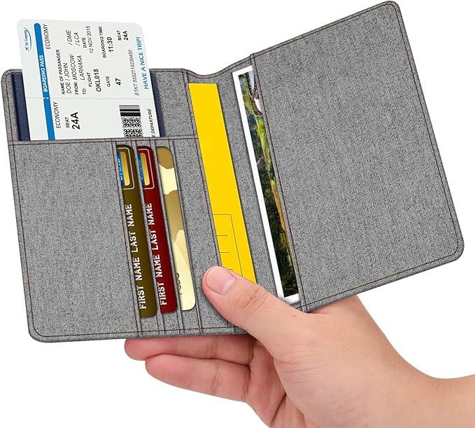 FINTIE Passport Holder, Slim Travel Wallet RFID Blocking Card Case Cover Passport Cover Protector Essentials with Credit Card Slots for Women/Men | Slim, RFID Blocking, Card Case Cover, Essentials, Credit Card Slots