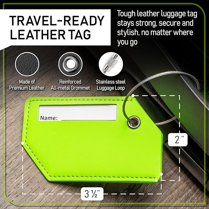 Untethered 4-Pack Luggage Tag Set | Durable Luggage Tags for Suitcases & Travel Bags | Bag Tag & Name ID Identifiers | Suitcase Tags for Easy Luggage Identification