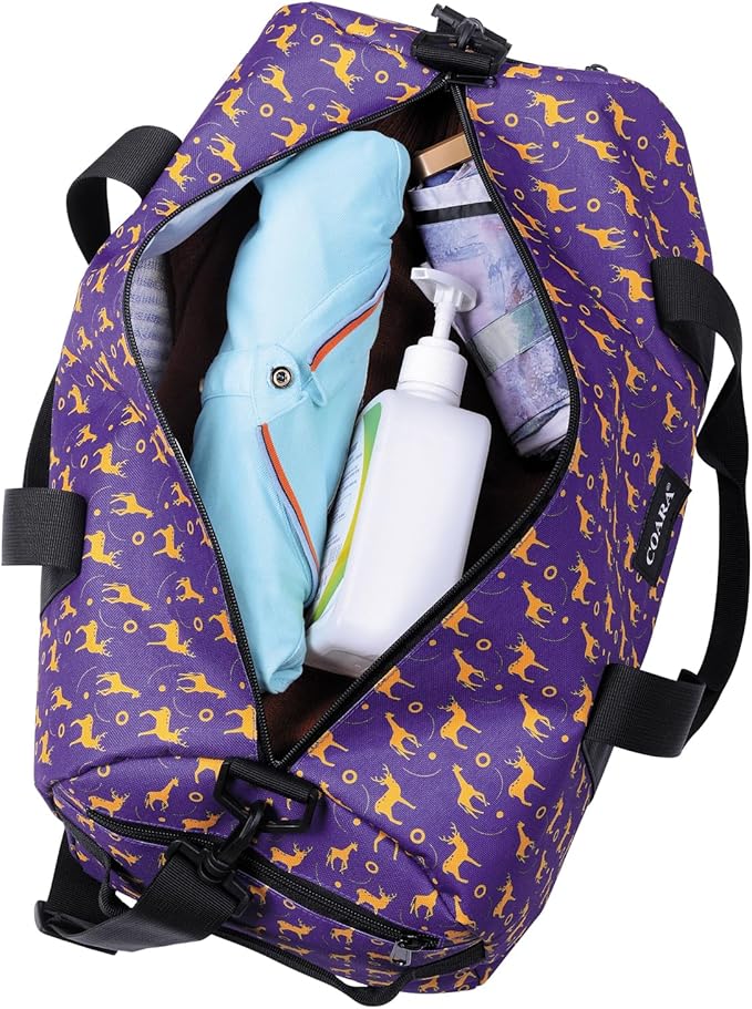 Kids Duffle Bag Overnight Bags for Boys and Girls Weekender Sleepover Carry-On Tote for Traveling Gym Sport Dance (Elks)