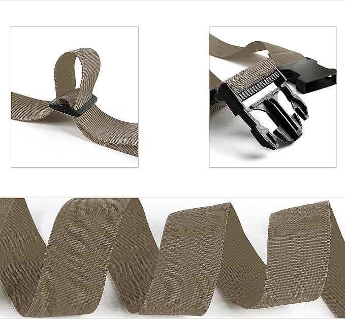 2Pcs Luggage Straps for Suitcase Travel Accessories TSA Approved, 80In Long Belts to Keep Your Suitcase Secure, Adjustable Bag Straps with Quick-Release Buckle for Travel Bag Closure, Brown