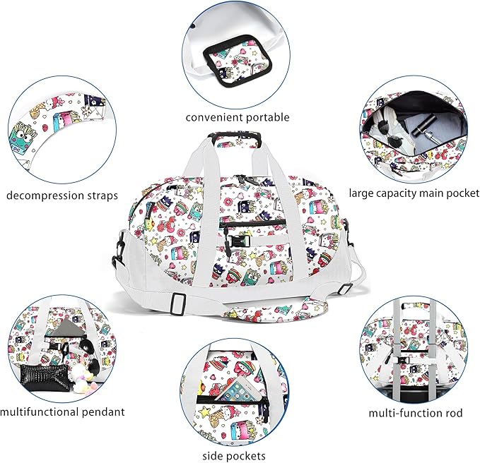 Stumdo Kids Overnighter Duffel Bags for kids, Carry-On Size & Ideal for School Practice or Overnight Travel Weekender Tote for Travel Gym Sport bag for Boys & Girls (11mcbai)
