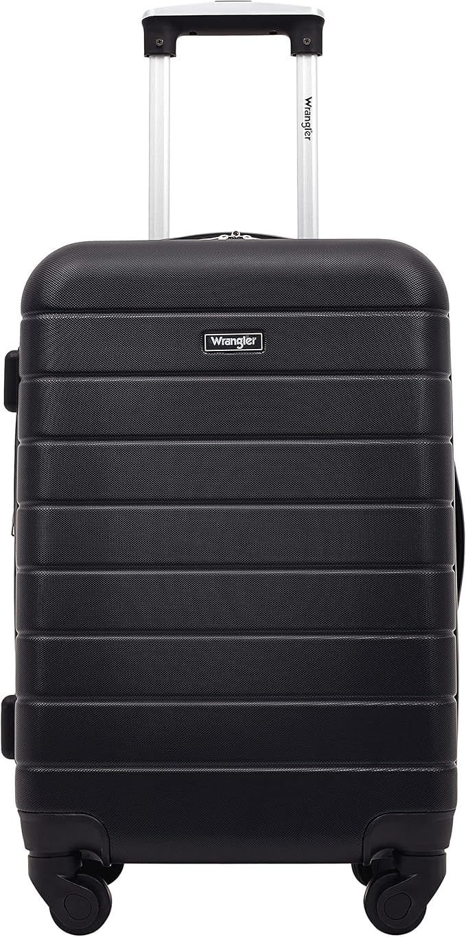 Wrangler Smart Spinner Hardside Luggage, 3 Piece Set, Black
