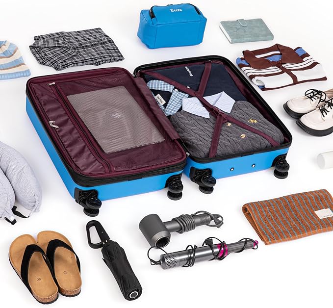 Expandable Carry on Luggage Sets,Suitcases with Detachable Wheels Hardshell 22x14x9 Airline Approved,Lightweight Luggage Set with TSA Lock,Carry on Suitcase