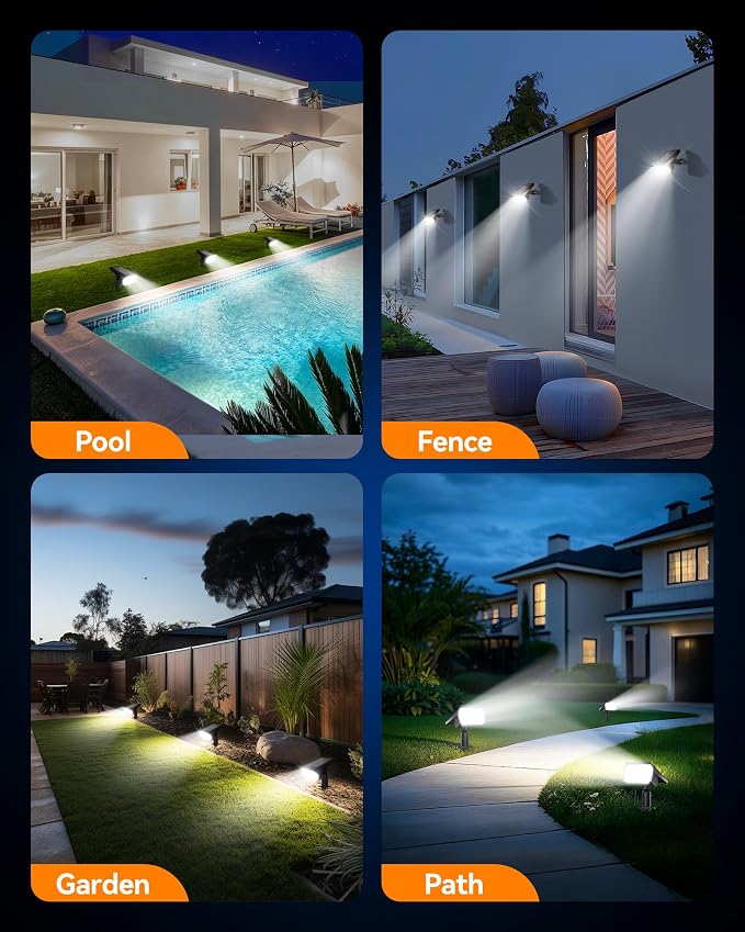 Solar Lights Outdoor Waterproof IP65, 56 LED 3 Lighting Modes Solar Spot Lights Outdoor, Solar Powered Landscape Lighting for Yard Pathway Garden, 4 Pack (Cool White)