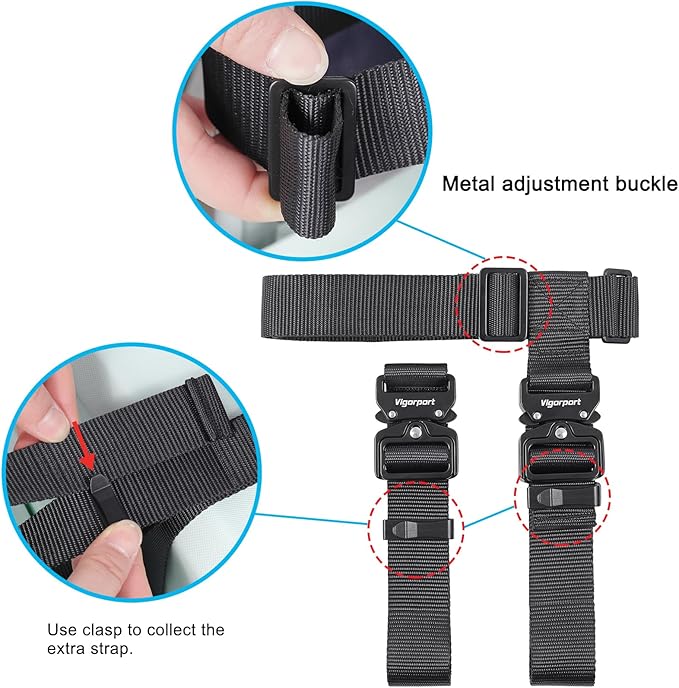 Vigorport Luggage Straps, Straps for Suitcase, Add A Bag Adjustable Attachment Accessories for Connect Your 3 Luggage Together(1.25'' Width M Size)