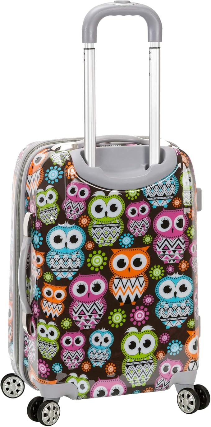 Rockland Vision Hardside Spinner Wheel Luggage, Owl, Carry-On 20-Inch (F151-OWL)