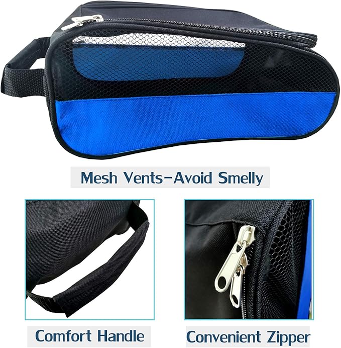 Outdoor Golf Shoes Bags Travel Shoes Bags Zippered Sport Shoes Bag (Blue)