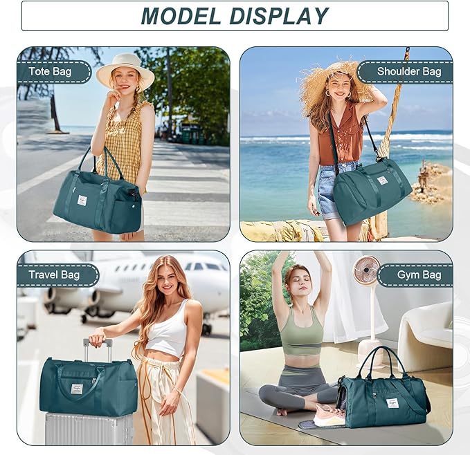 Weekender Duffel Bags for Women Men, Travel Totes Bag for Airplane, Cute Sports Gym Dance Overnight Luggage Bag with Wet Pocket Shoe Compartment, Carry On Hospital Bag for Labor and Delivery