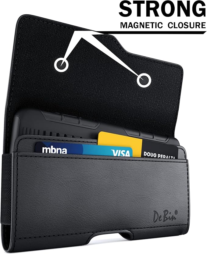 Galaxy S20, S21, S22 Cell Phone Belt Holster Case with Credit Card Holder