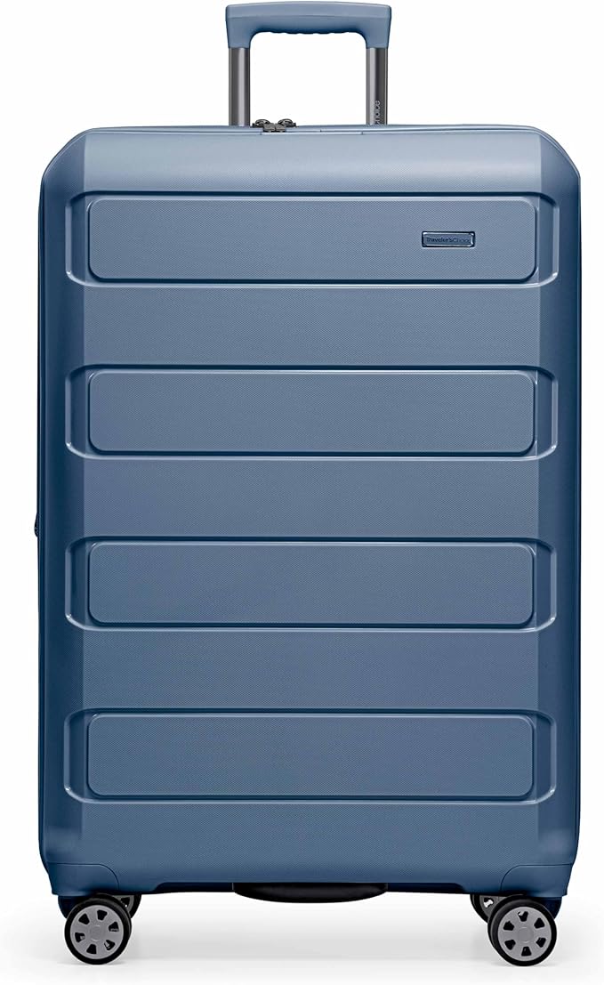 Traveler's Choice Pagosa Hardshell Expandable Luggage with Spinner Wheels, Slate Blue, 30-Inch Large