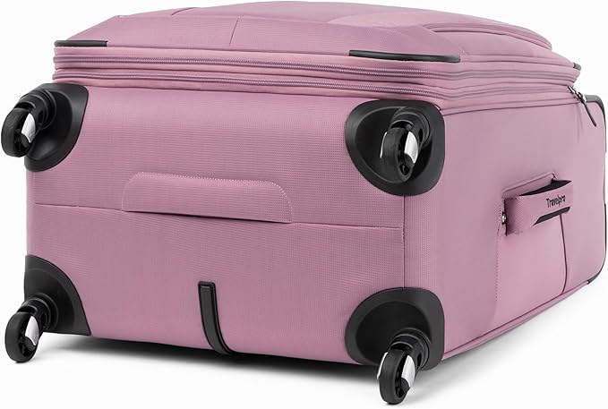 Travelpro Maxlite 5 Softside Expandable Luggage with 4 Spinner Wheels, Lightweight Suitcase, Men and Women, Orchid Pink Purple, Checked-Medium 25-Inch