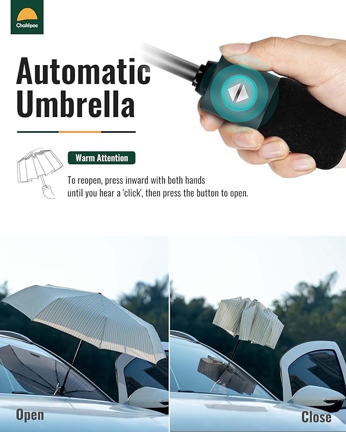 Travel Compact Umbrella Windproof - Portable Automatic for Rain, Folding Umbrella for Men and Women, Portable 210T Fabric