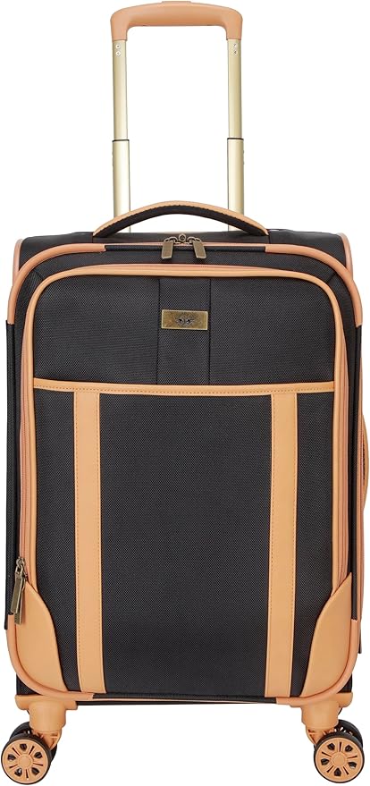 Dockers Seahorse Softside Expandable 8-Wheel Spinner Travel Carry On Luggage, 20-Inch, Black