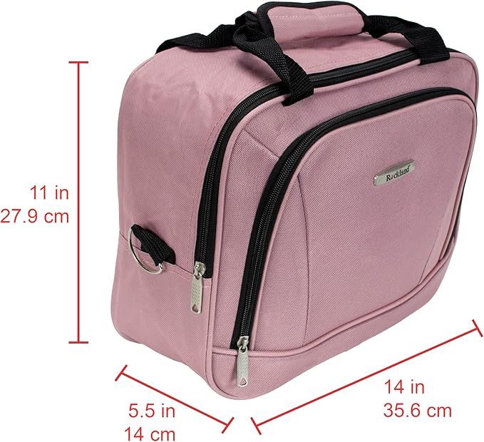 Rockland London Hardside Spinner Wheel Luggage Set, Pink, Carry-On 20-Inch and Tote 14-Inch (F1902-PINK)