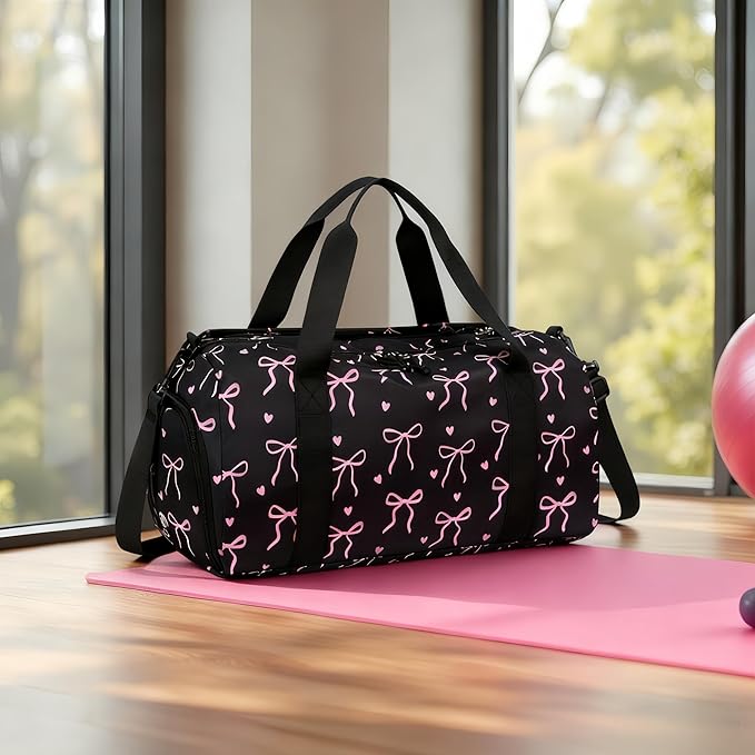 LOIDOU Kids Duffle Bag for Girls, Lightweight Kids Overnight & Weekender Travel Bag with Shoe Compartment and Wet Pocket, Cute Duffel Bags for Toddler Dance, Girls Sleepovers, Gym & Weekend Trips