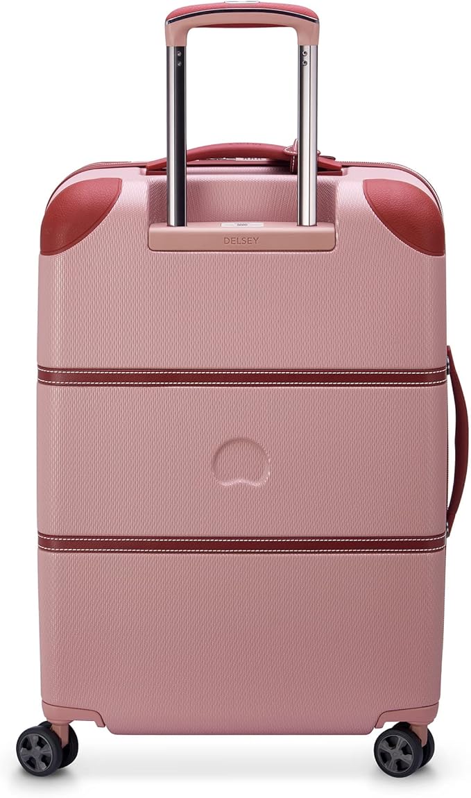 DELSEY PARIS Chatelet Air 2.0 Hardside Luggage with Spinner Wheels, Pink, Checked-Medium 24 Inch