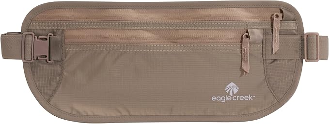 Eagle Creek Undercover Hidden Pocket - Travel Money Belt Deluxe for Men and Women, Khaki_DLX