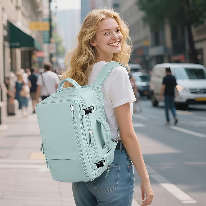 Large Travel Backpack for Women, 40L Carry On Backpack, 17 Inch Laptop Waterproof Backpack, College Bookbag, Backpack for Women, as Person Item Flight Approved