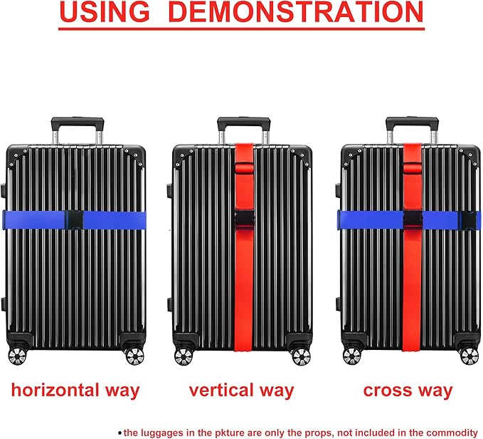 Luggage Straps for Suitcases TSA Approved Travel Belt 4 Pack by Chelmon (Mixed Colors)