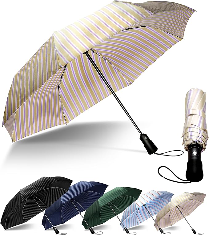 Travel Compact Umbrella Windproof - Portable Automatic for Rain, Folding Umbrella for Men and Women, Portable 210T Fabric