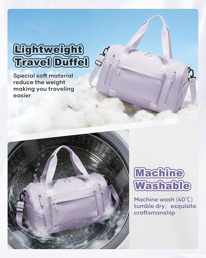 Gym Bag Womens,Travel Duffel Carry on Bag Sport Tote Bag Weekend Overnight Bag