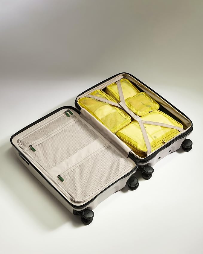 ANTLER - Compression Packing Cubes for Travel, Luggage Organiser for Suitcases or Bags, Travel Accessories, Set of 4, Gorse Yellow