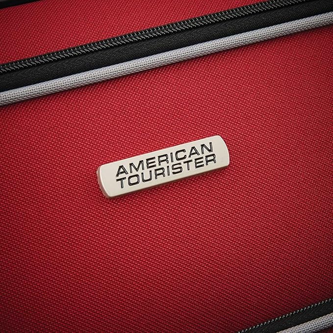 American Tourister Fieldbrook XLT Softside Upright Luggage, Red/Black, 3-Piece Set (BB/21/25)