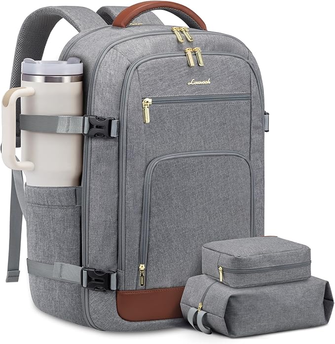 LOVEVOOK Carry On Travel Backpack For Women Flight Approved, 40L Large Personal Item Backpack Travel Bag for Airplanes, Business 17 Inch Laptop Backpack, Weekender Overnight Daypack, With 2 Cubes