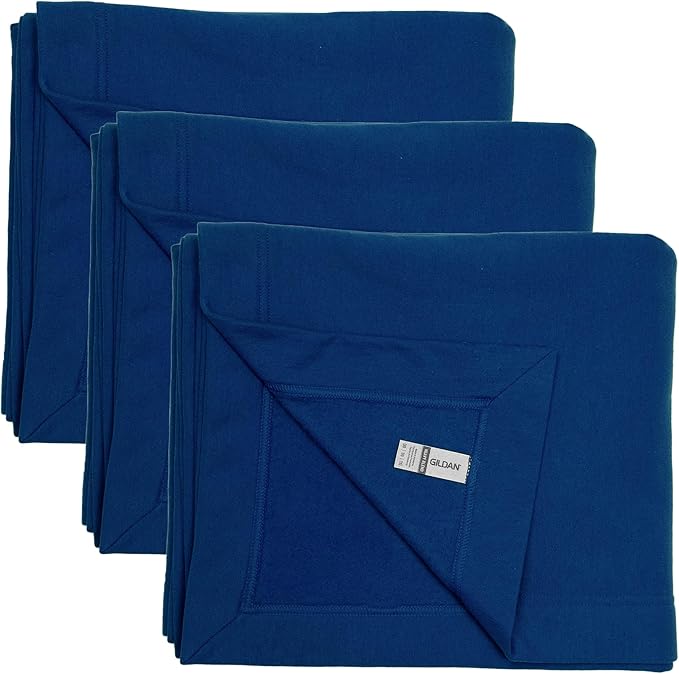 Gildan Heavy Blend Fleece Blanket, Style G18900, Navy, 50" x 60" (Pack of 3)