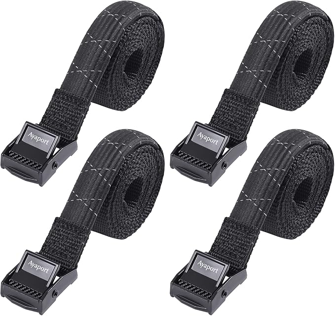 Ayaport Lashing Straps with Buckles 6ft (Add Stretch Part - Designed for Tighter) Adjustable Cam Buckle Tie Downs