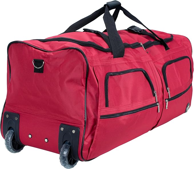 Rockland Rolling Duffel Bag, Black, 22"