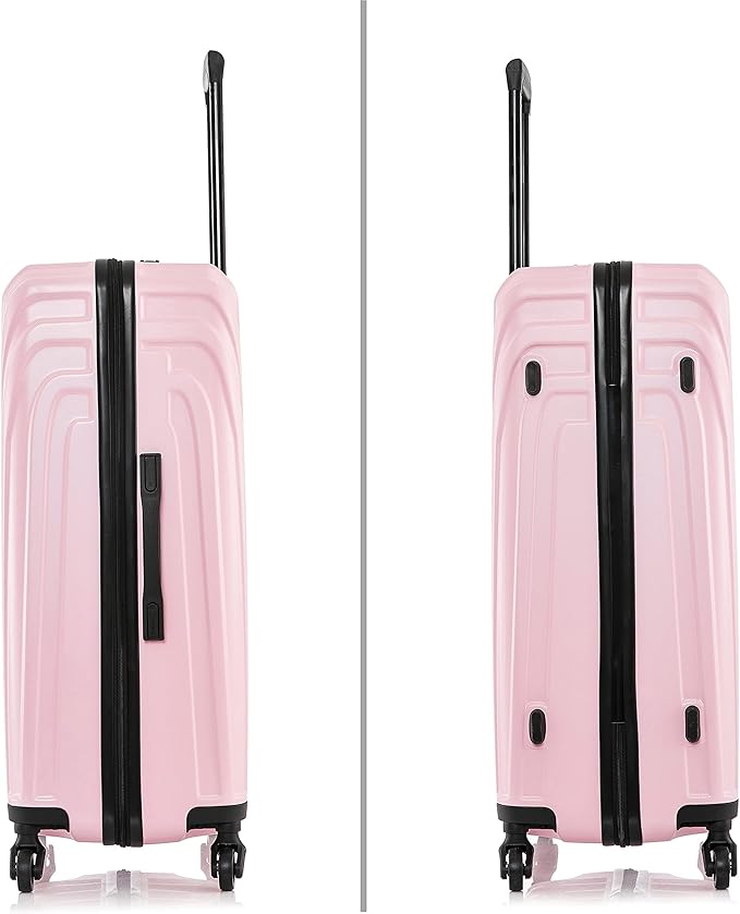 InUSA VASTY Luggage with Spinner Wheels | Durable Lightweight Hardside Suitcase Travel Bag with Handle and Trolley 24-Inch Medium Checked Luggage | Pink