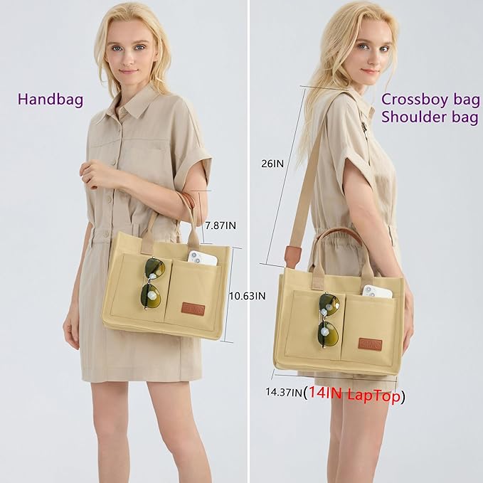 ZHMO Canvas Tote Bag for Women,Women's Bags Crossbody Bags Work Laptop Tote Bag Large Handbags Purse for Travel Nurse Teacher