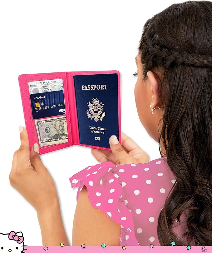 Hello Kitty Passport Holder - Sanrio Passport Holder for Women - Officially Licensed Passport Case (VG701236L.NJ)