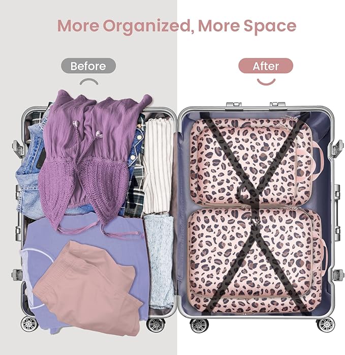 Cambond Compression Packing Cubes for Travel - Lightweight Expandable Travel Bags Luggage Organizers Travel Essentials Compression Cubes for Travel Space Saver for Carry on Suitcases Organizer