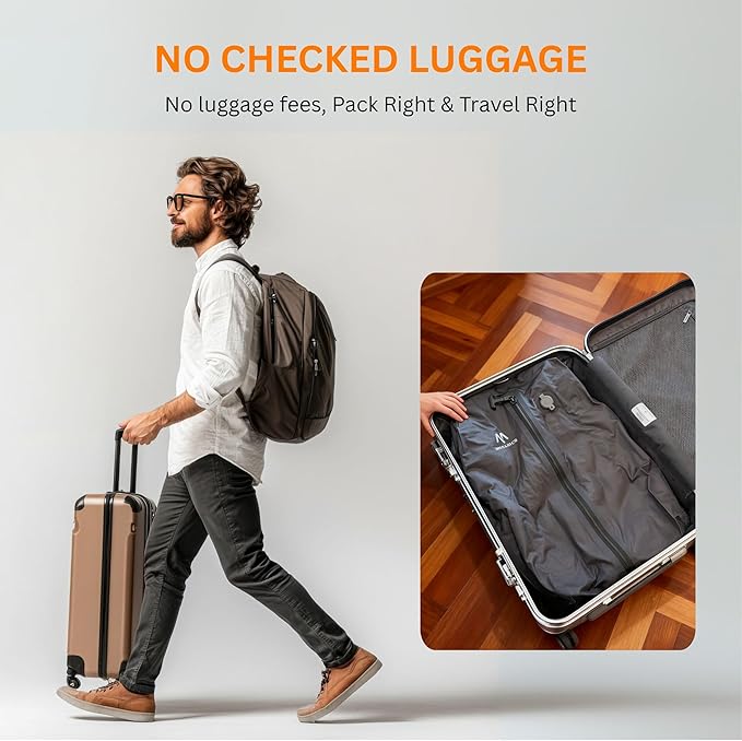Vacuum Bags for Travel, IP67 Reusable Vacuum Seal Bags for Clothing with Electric Pump, Vacuum Seal Packing cube for Suitcases, Backpack & Travel (1PC+Pump)