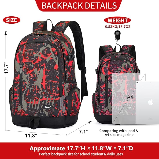 rickyh style School Backpack Travel Bag for Men & Women Lightweight College Back Pack with Laptop Compartmen