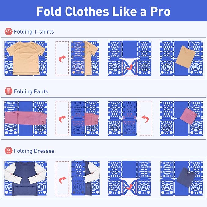 BoxLegend Shirt Folder Board with 11x14 T Shirt Bags 100 PCS and 7 Sizes Stickers 3500 PCS Clothes Folding Board Bags for Small Business