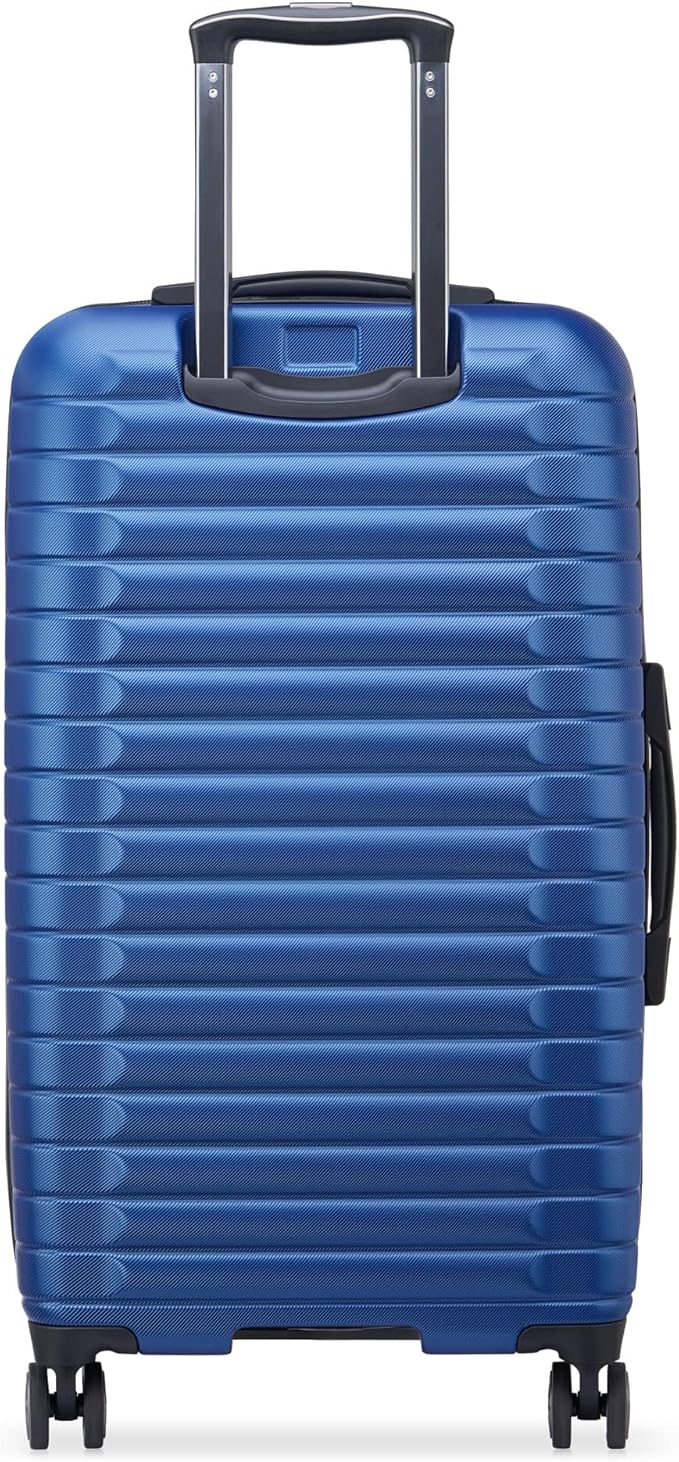 DELSEY PARIS Cruise 3.0 Hardside Expandable Luggage with Spinner Wheels, Blue, Checked 26 Inch Trunk