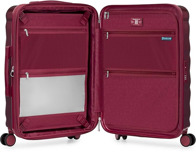 Traveler's Choice Edinburgh II Hardside Spinner Luggage, TSA Lock, Red, 25" Medium