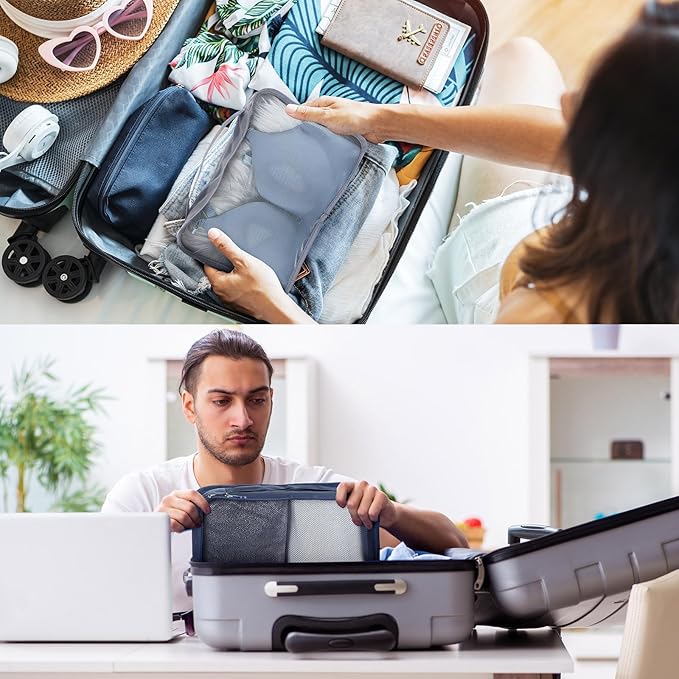 Tudomro 12 Pcs Large Packing Cubes Luggage Organizers for Suitcase Mesh Travel Organizer Bags Travel Packing Organizers for Traveling Camping Hiking