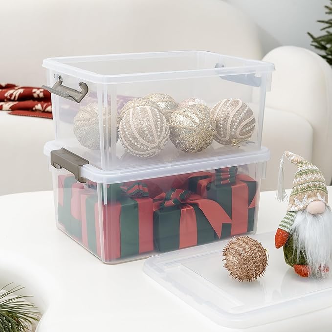 Citylife 17 QT Plastic Storage Bins with Lids Latching Stackable Storage Containers for Organizing Large Clear Storage Box for Garage, Craft, Toys, Closet, Home, 1 Packs
