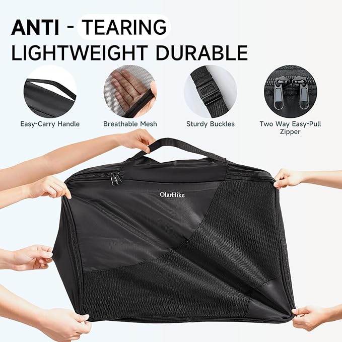 11 Set Packing Cubes for Travel, Gifts for Women Mom Kids, TSA Approved Bags for Makeup, Cosmetic, Toiletry, Suitcase Organizers for Checked Luggage, Cruise Essentials, Airplane Accessories, Black
