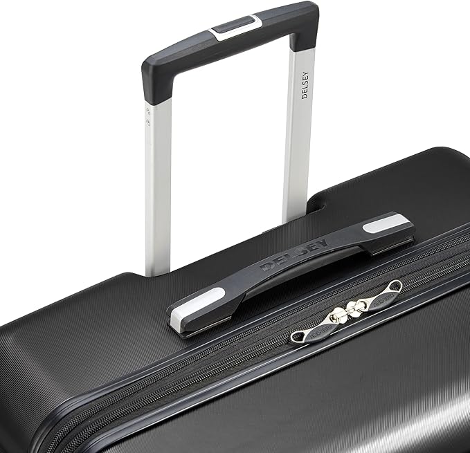 DELSEY PARIS Margot Hardside 3-Piece Set, Expandable Luggage with 4 Spinner Wheels, Lightweight Suitcase, 21" Carry-On, 24" Checked Medium, 28" Checked Large, Black