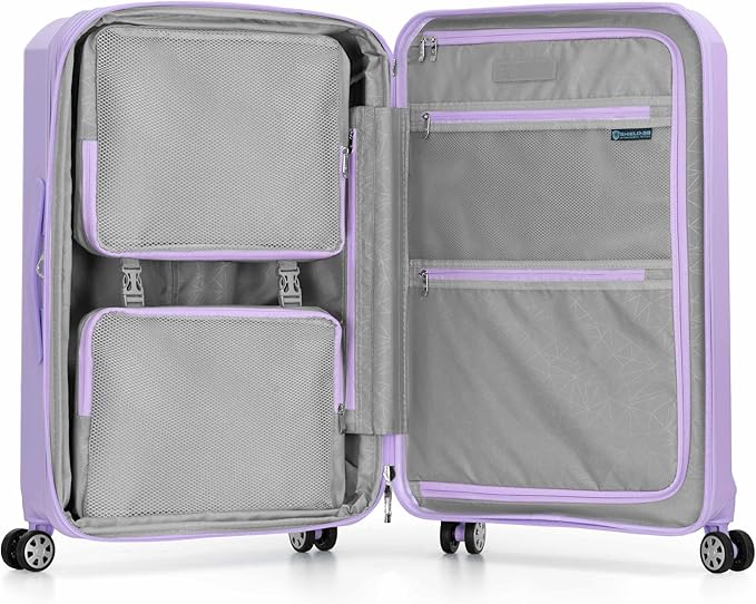 Traveler's Choice Pagosa Hardshell Expandable Luggage with Spinner Wheels, Lavender, 26-Inch Medium