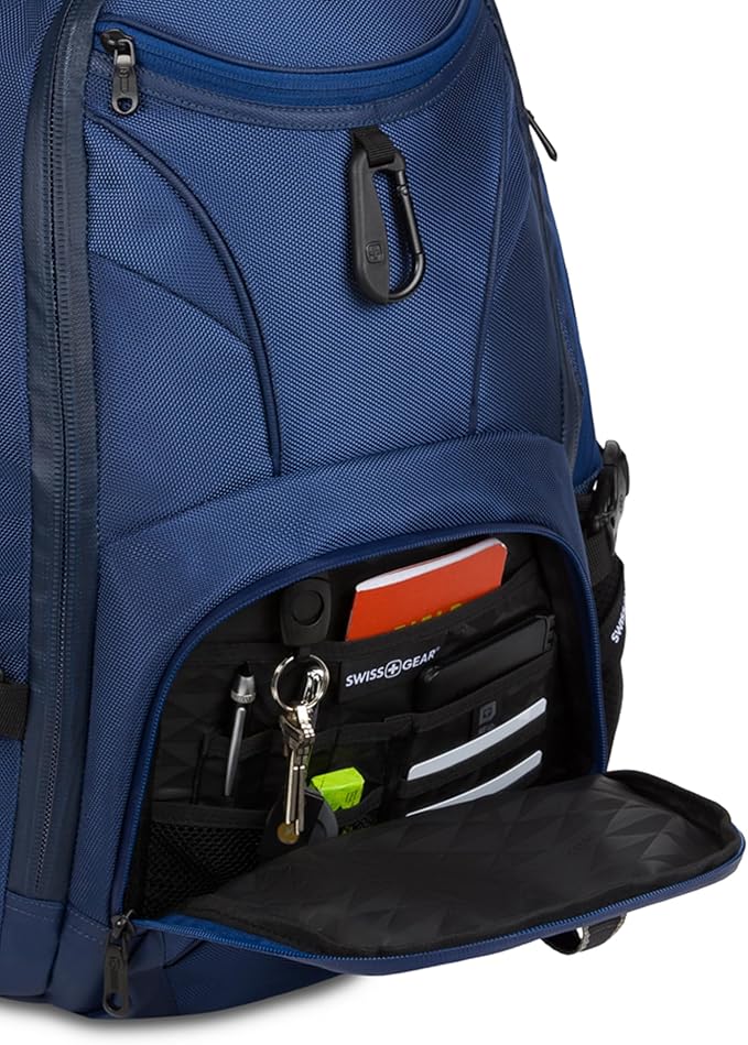 SWISSGEAR 1900 ScanSmart TSA Laptop Backpack Fits 17 Inch Laptop with RFID Protection and Tablet Pocket, Navy Ballistic, 19-Inch