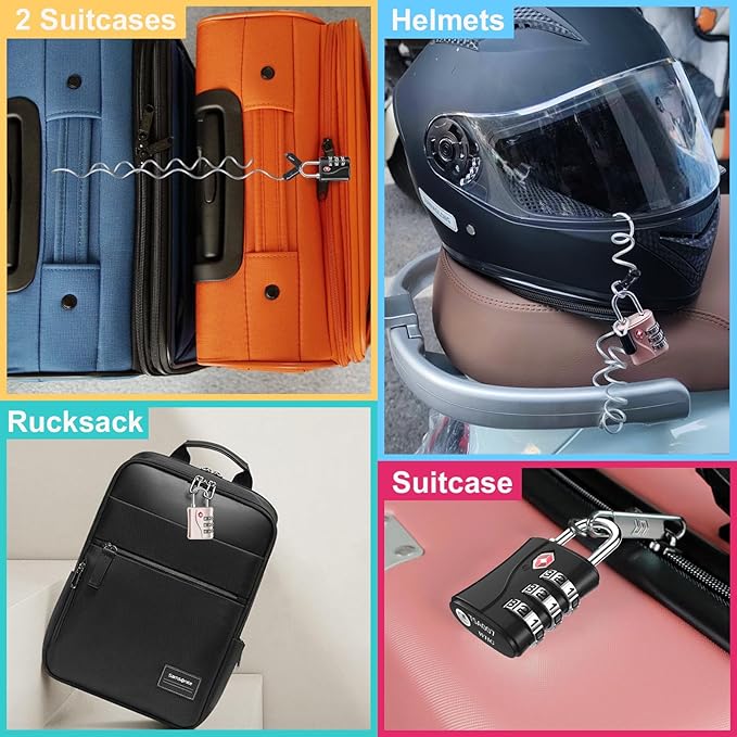 ZHEGE TSA Lock for Luggage, 3 Digit Travel Lock for Suitcase, Backpack, Baggage (Rose Gold, 1 Pack)