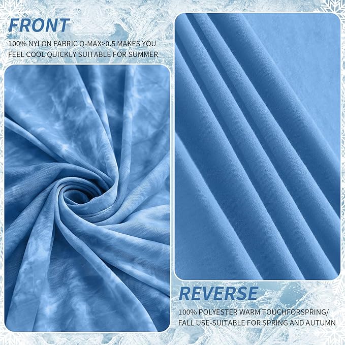 Guohaoi Cooling Throw Blanket for Hot Sleepers,Decortive Tie Dye,Arc-Chill Q-Max >0.5Cool Fiber,100% Oeko-Tex Certified,Lightweight Summer Cool Blanket for Ultra Cold Breathable,Keep Cool,50''x70''