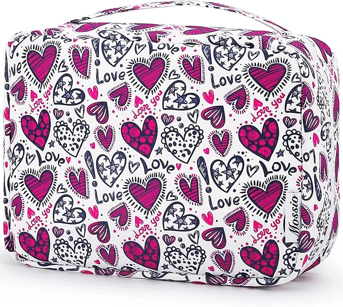 Mossio Hanging Toiletry Bag with Sturdy Hook - Large Portable Cosmetic Makeup Travel Organizer for Men & Women